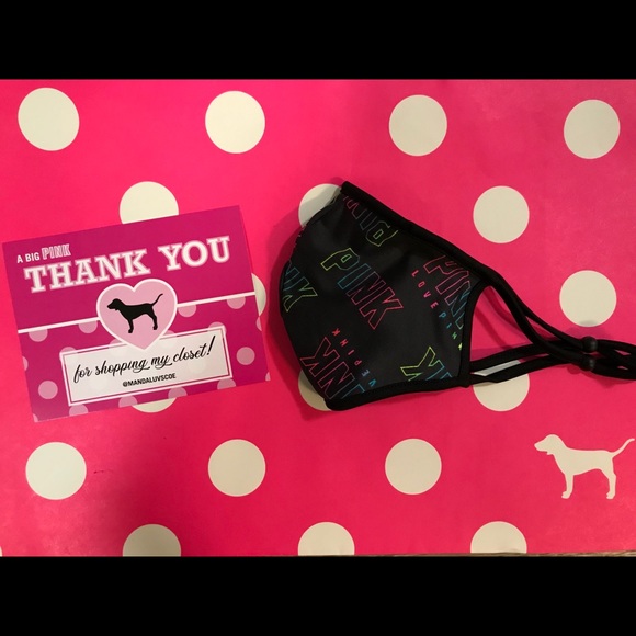 💕VS PINK RAINBOW LOGO REUSABLE MASK - Picture 3 of 14